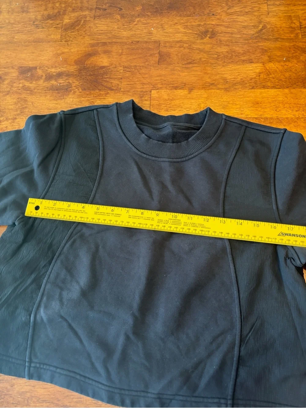Lululemon Cotton French Terry + Swift T-Shirt Black Cropped Boxy Seam Detail 6